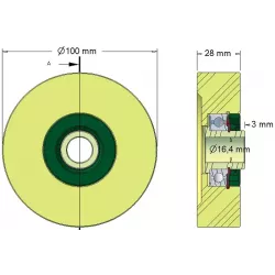 Rouleau n° 211 – rouleau porteur Ø100 mm pour machines Grimme | OEM Grimme 623.00011 | fabricant KiJ