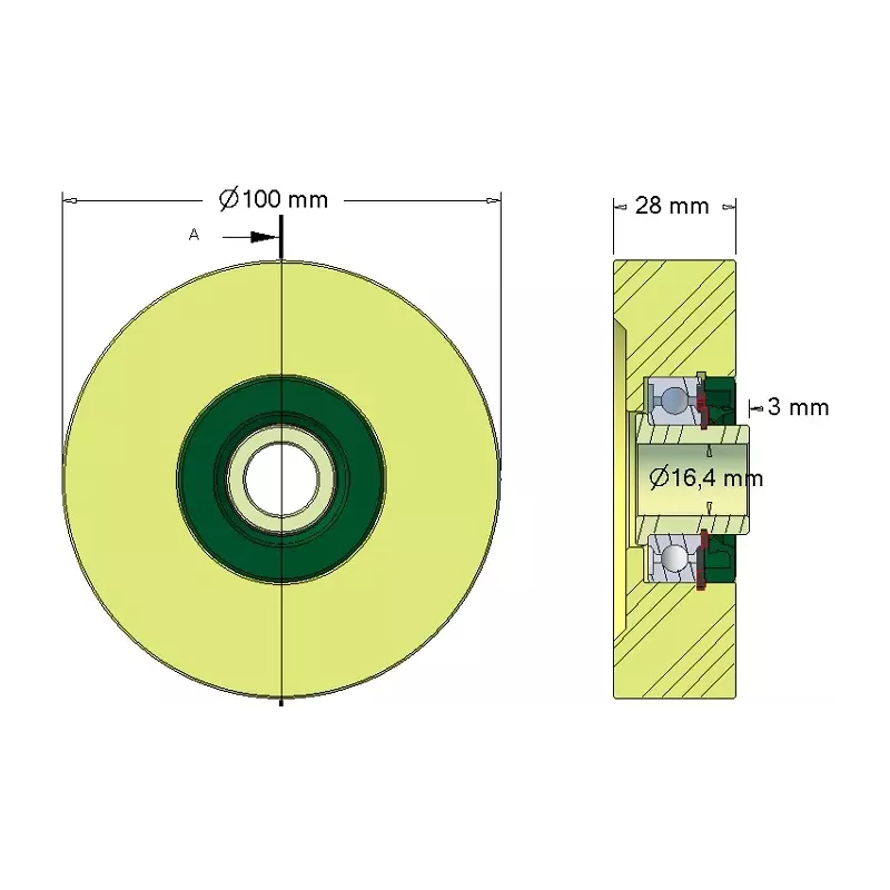 Rouleau n° 211 – rouleau porteur Ø100 mm pour machines Grimme | OEM Grimme 623.00011 | fabricant KiJ