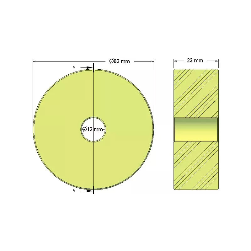 Rouleau n° 215 – rouleau porteur en plastique Ø62 mm pour machines Grimme | OEM Grimme 088.00243 | fabricant KiJ