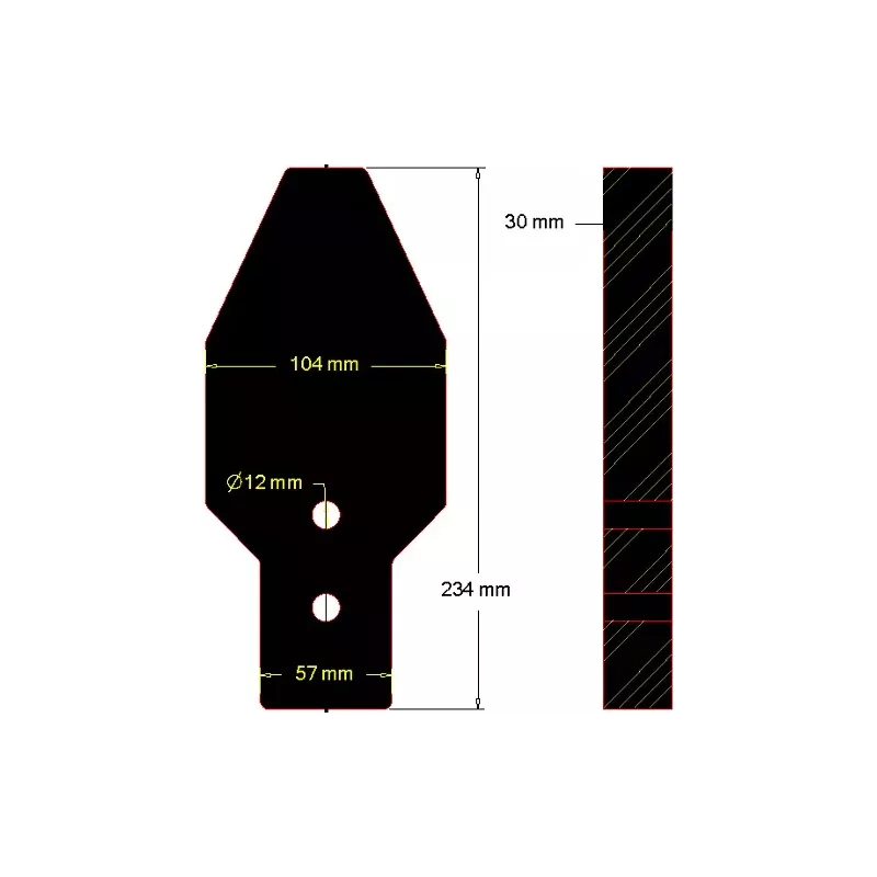 Palette racleuse 236-104/29 – pièce de rechange fabriquée par KiJ | OEM 122508 | fabricant KiJ