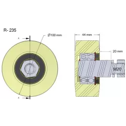 Rouleau n° 235 – rouleau en plastique Ø100 mm pour machines Wuhlmaus | OEM Wuhlmaus 000.03.030.00 | fabricant KiJ