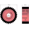 Rouleau n° 1 – rouleau d'entraînement en fonte-caoutchouc Ø198 mm pour machines Grimme | OEM Grimme 076.00673 | fabricant KiJ