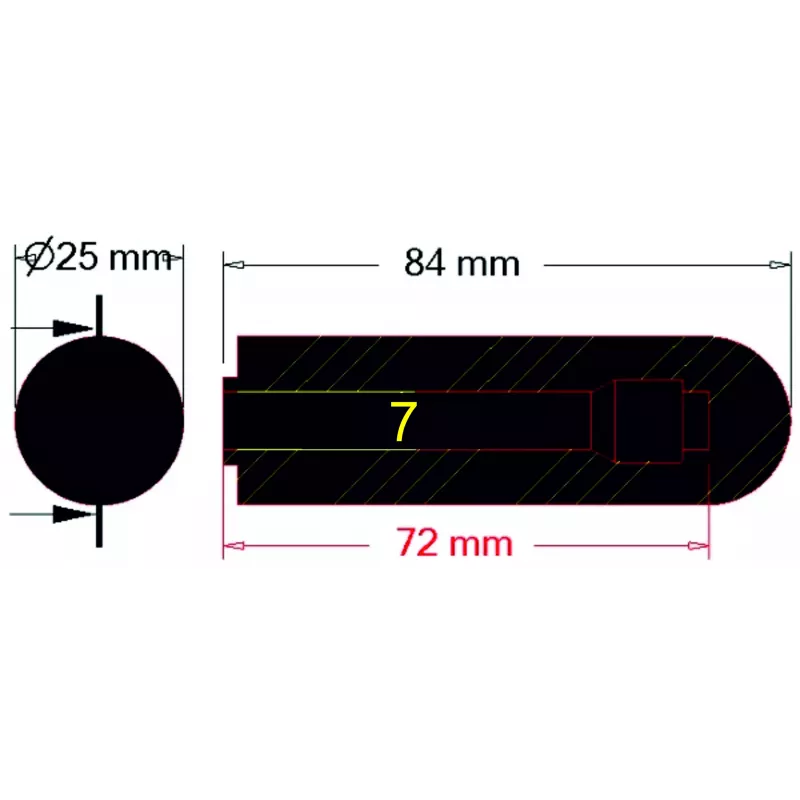 Doigt en caoutchouc de roue plombeuse de semoir 84-25-8,5 | OEM AC 802808 | fabricant KiJ