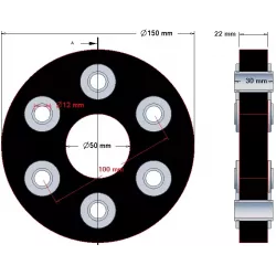 Disque élastique épais – disque d'accouplement élastique fabriqué par KiJ | OEM 7088-92-504 | fabricant KiJ