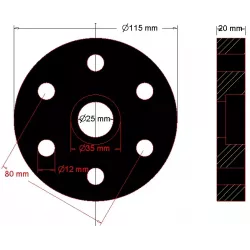 Disque élastique M6 – disque d'accouplement élastique fabriqué par KiJ | OEM 2041-03-001 | fabricant KiJ