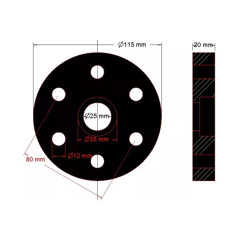 Disque élastique M6 – disque d'accouplement élastique fabriqué par KiJ | OEM 2041-03-001 | fabricant KiJ