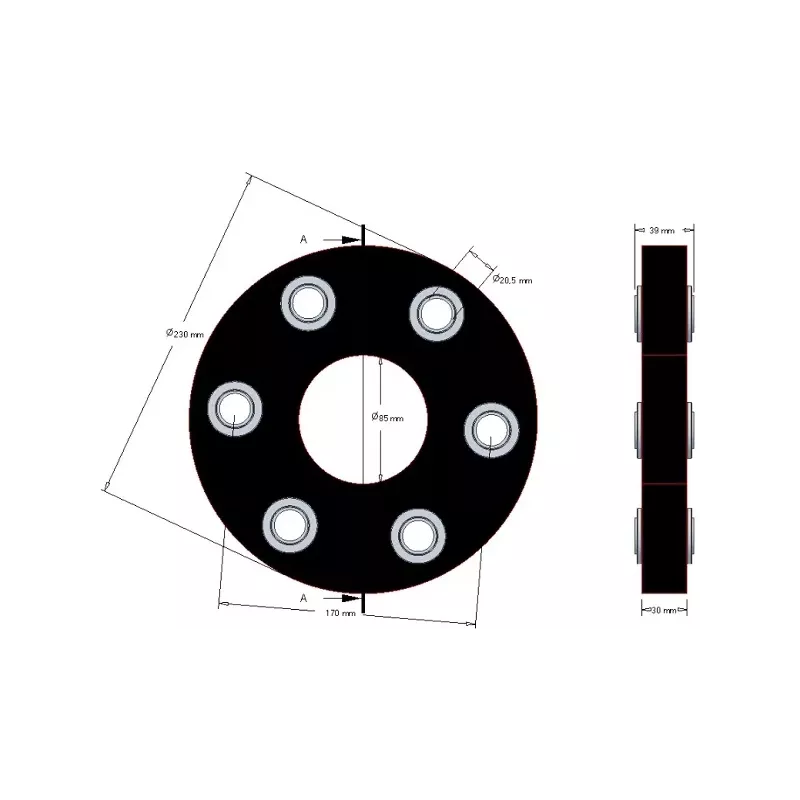 Disque élastique Claas 230 – disque d'accouplement élastique pour machines Claas | fabricant KiJ
