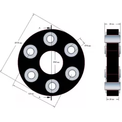 Disque élastique Claas 170 – accouplement élastique pour machines Claas | OEM Claas 796144, 62454505, 80382276 | fabricant KiJ