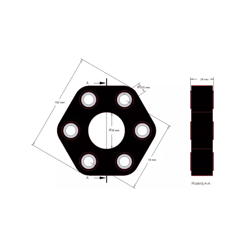 Disque élastique Claas 102 – disque d'accouplement élastique pour machines Claas | OEM Claas 062441100 | fabricant KiJ