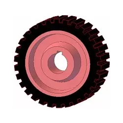 Rouleau n° 1 – rouleau d'entraînement en fonte-caoutchouc Ø198 mm pour machines Grimme | OEM Grimme 076.00673 | fabricant KiJ