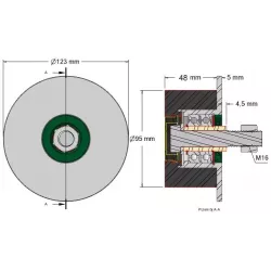 Rouleau n° 20 – rouleau porteur en acier-caoutchouc Ø95 mm pour machines Grimme | OEM Grimme 200.27585, 200.27584, 200.00804 | fabricant KiJ