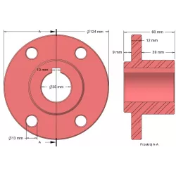 Rouleau n° 196a – moyeu de rouleau en fonte Ø70 mm pour machines Wuhlmaus | fabricant KiJ