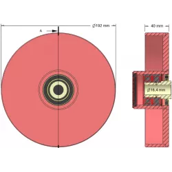 Rouleau n° 114 – rouleau de renvoi en fonte Ø192 mm pour machines Grimme | OEM Grimme 200.48657 | fabricant KiJ