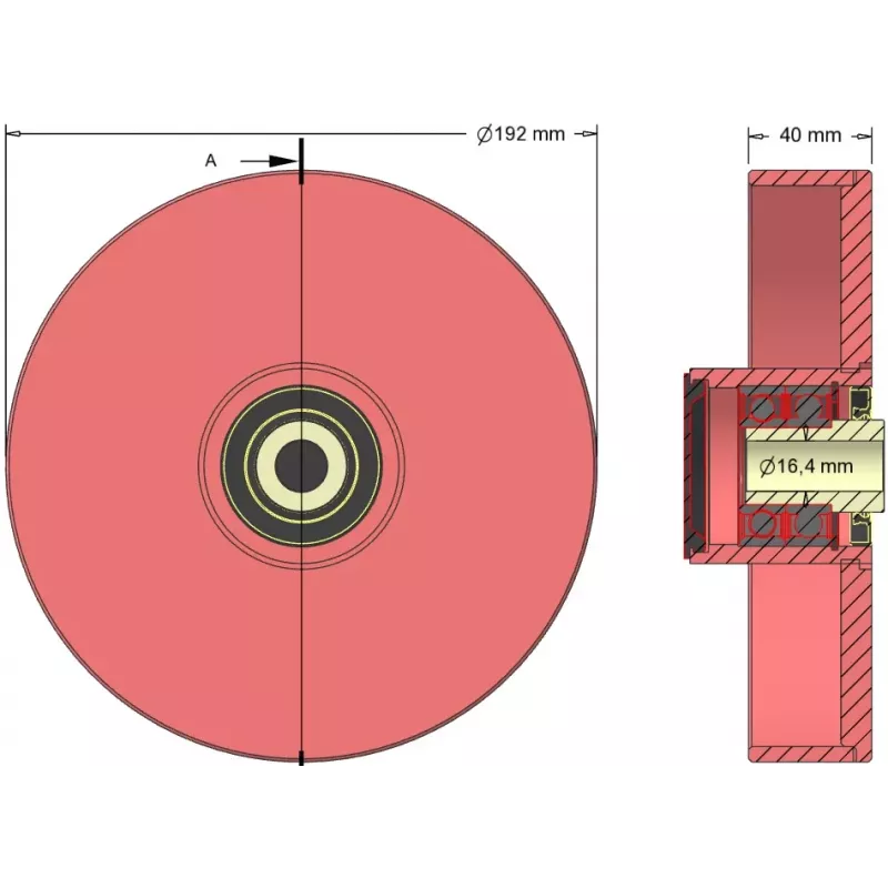 Rouleau n° 114 – rouleau de renvoi en fonte Ø192 mm pour machines Grimme | OEM Grimme 200.48657 | fabricant KiJ