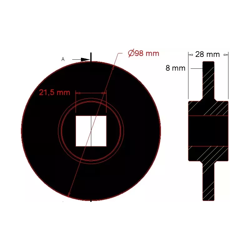 Disque de trieur plat Ø98 mm pour machines Grimme | OEM Grimme 088.00846 | fabricant KiJ