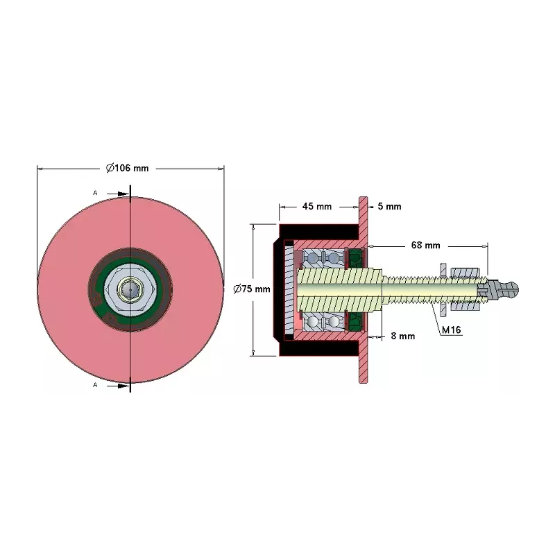 Rouleau n° 11a – rouleau en acier-caoutchouc Ø78 mm pour machines Grimme | OEM Grimme 200.04530 | fabricant KiJ
