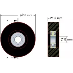 Rouleau n° 18 – rouleau porteur en caoutchouc Ø64 mm pour machines Grimme | OEM Grimme 088.00243, 200.14285, 200.17208 | fabricant KiJ