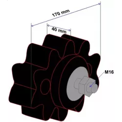 Rouleau n° 21 – rouleau secoueur en caoutchouc Ø170 mm pour machines Grimme | OEM Grimme 200.27999, 088.00289 | fabricant KiJ