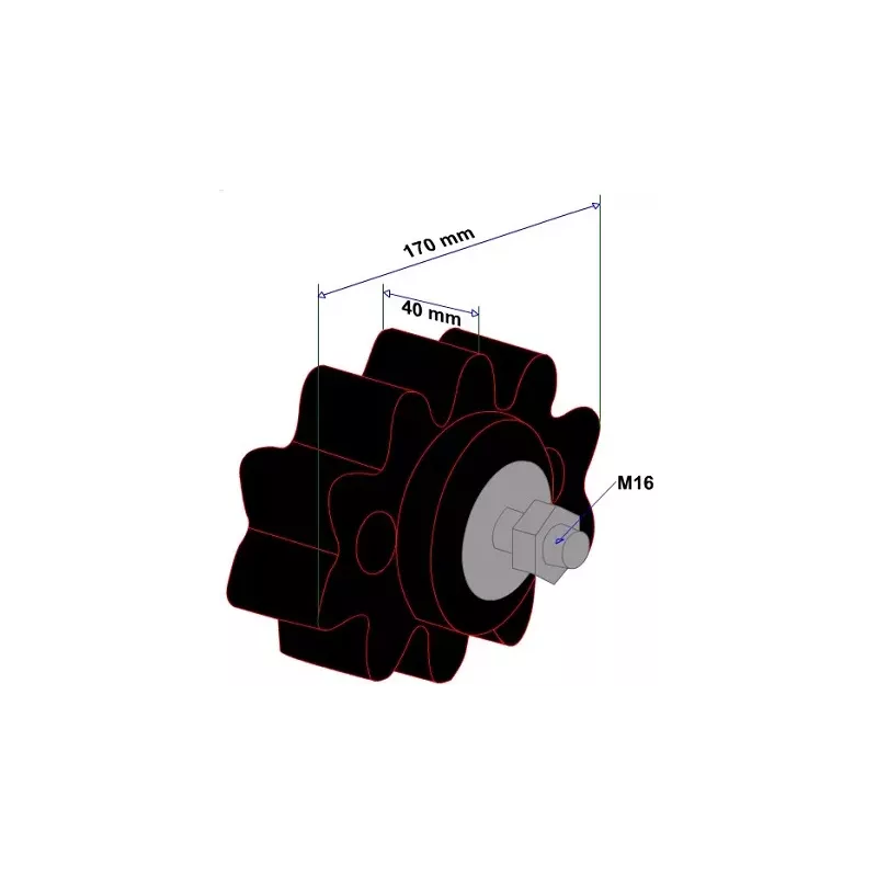 Rouleau n° 21 – rouleau secoueur en caoutchouc Ø170 mm pour machines Grimme | OEM Grimme 200.27999, 088.00289 | fabricant KiJ