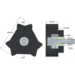 Rouleau n° 32 – rouleau secoueur en caoutchouc Ø120 mm pour machines Grimme | OEM Grimme 200.12104, 200.34296, 200.34514 | fabricant KiJ