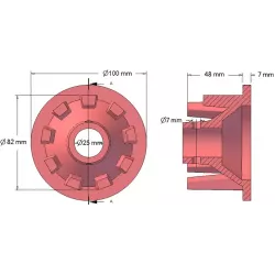 Rouleau n° 42 – rouleau d'entraînement en fonte Ø82 mm pour machines Grimme | OEM Grimme 006.00065 | fabricant KiJ