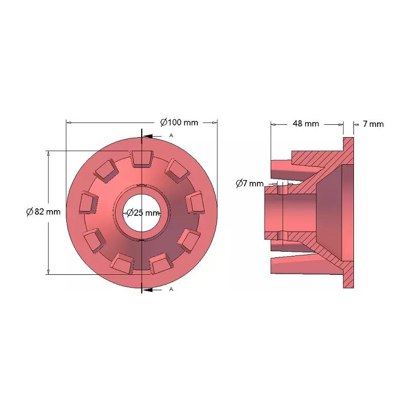 Rouleau n° 42 – rouleau d'entraînement en fonte Ø82 mm pour machines Grimme | OEM Grimme 006.00065 | fabricant KiJ