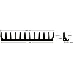 Palette en caoutchouc 12 dents pour tapis au pas de 50 mm (TL50) | OEM 206075 | fabricant KiJ
