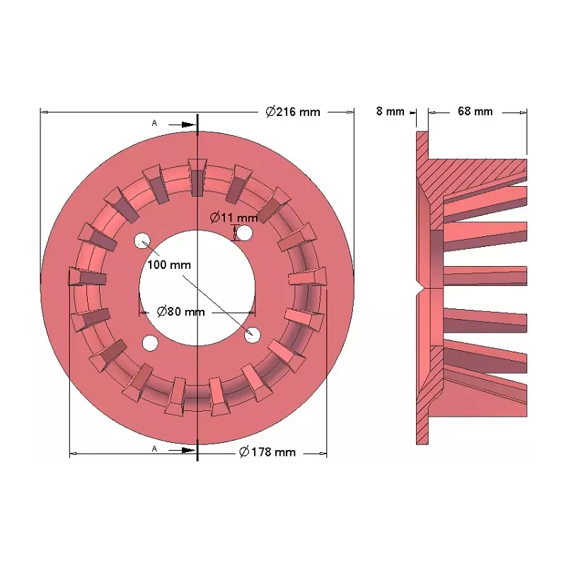 Rouleau n° 104 – rouleau d'entraînement en fonte Ø178 mm, pas 35 mm, pour machines Grimme | OEM Grimme 006.00030 | fabricant KiJ
