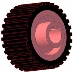 Rouleau n° 220 – rouleau d'entraînement en fonte-caoutchouc Ø132 mm pour machines Grimme | OEM Grimme 076.00655 | fabricant KiJ