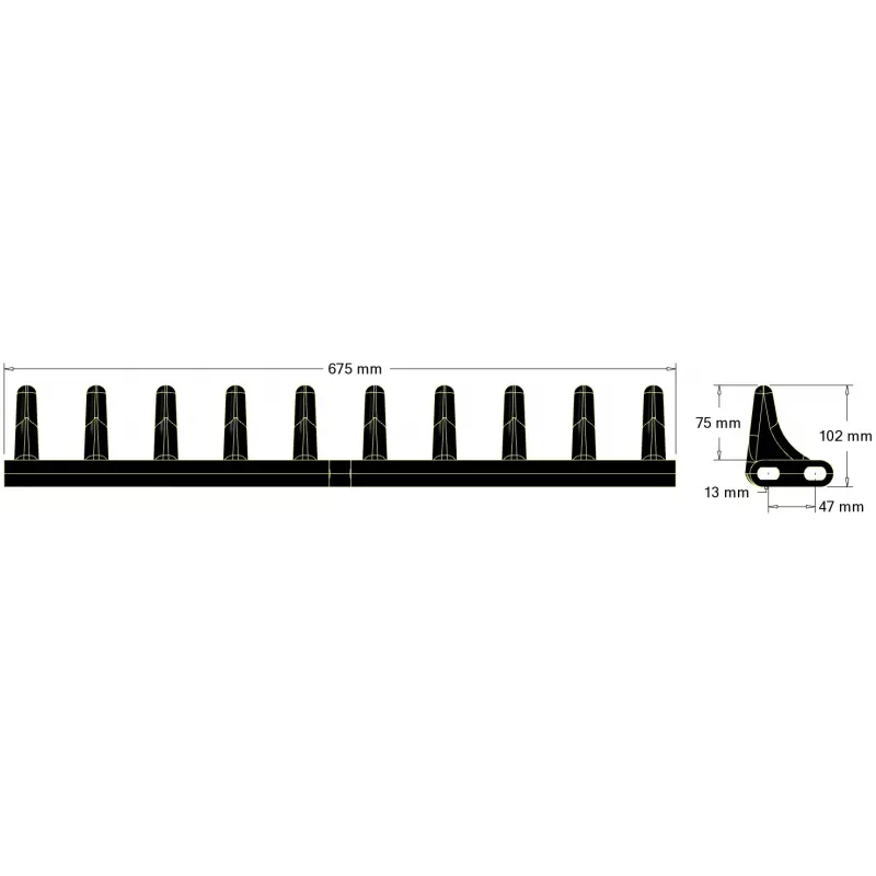 Palette en caoutchouc 10 dents – palette pour machines Grimme | OEM Grimme 088.00931 | fabricant KiJ