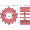 Rouleau n° 198 – rouleau d'entraînement en fonte Ø215 mm, pas 50 mm, pour machines Grimme Maxtron | OEM Grimme 003.00135 | fabricant KiJ