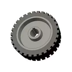 Rouleau n° 43 – rouleau d'entraînement en fonte-caoutchouc Ø198 mm pour machines Grimme | OEM Grimme 076.00704 | fabricant KiJ
