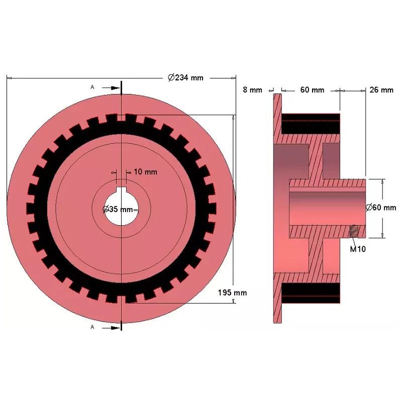 Rouleau n° 45 – rouleau d'entraînement en fonte-caoutchouc pour machines Grimme | OEM Grimme 076.01618, 076.05115 | fabricant KiJ