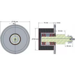 Rouleau n° 61 – rouleau de renvoi en acier-caoutchouc Ø100 mm pour machines Grimme | OEM Grimme 200.29585 | fabricant KiJ