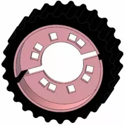 Rouleau n° 224 – rouleau d'entraînement en acier-caoutchouc Ø200 mm pour machines Grimme | OEM Grimme 076.03535 | fabricant KiJ