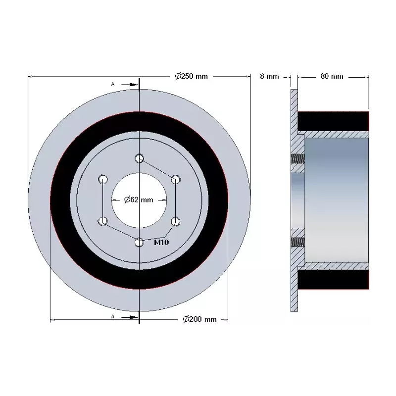 Rouleau n° 190 – rouleau d'entraînement en acier-caoutchouc Ø200 mm pour machines Holmer | OEM Holmer 1130010341 | fabricant KiJ