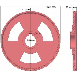Rouleau n° 53 – rouleau de guidage en fonte Ø237 mm pour machines Grimme | OEM Grimme 006.00514 | fabricant KiJ