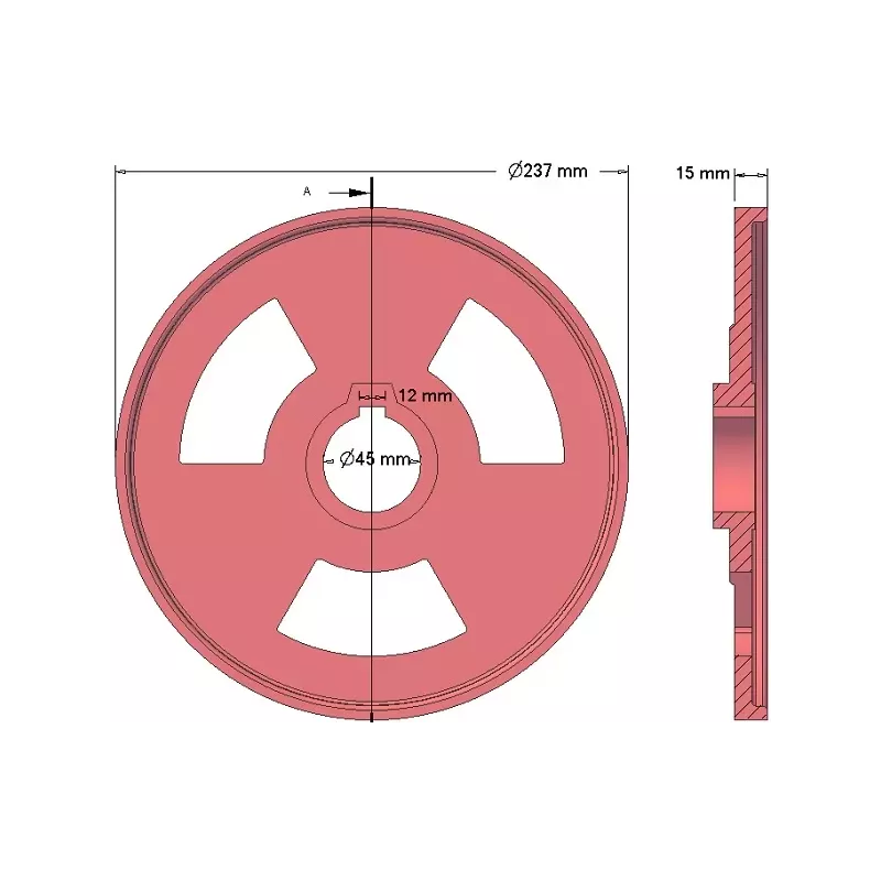 Rouleau n° 53 – rouleau de guidage en fonte Ø237 mm pour machines Grimme | OEM Grimme 006.00514 | fabricant KiJ