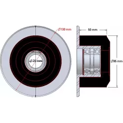 Rouleau n° 63 – rouleau porteur en acier-caoutchouc Ø95 mm pour machines Grimme | OEM Grimme 088.00315 | fabricant KiJ