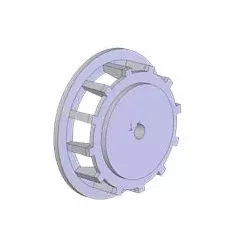 Rouleau n° 171 – rouleau d'entraînement en fonte Ø258 mm, pas 35 mm, pour machines Grimme | OEM Grimme 006.00537 | fabricant KiJ