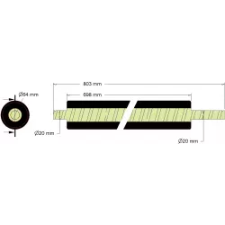 Rouleau n° 255 – rouleau racleur en acier-caoutchouc Ø64 mm pour machines Grimme | OEM Grimme 076.01516 | fabricant KiJ