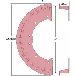 Rouleau n° 221 – rouleau d'entraînement en acier Ø500 mm pour machines ROPA | OEM ROPA 121538, 1197019299 | fabricant KiJ
