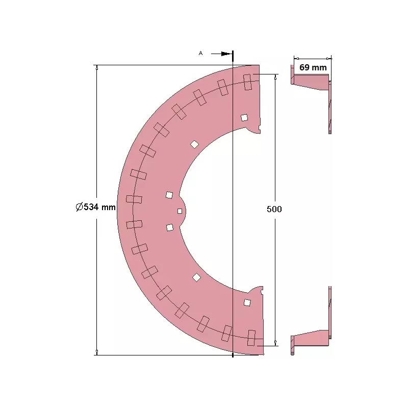 Rouleau n° 221 – rouleau d'entraînement en acier Ø500 mm pour machines ROPA | OEM ROPA 121538, 1197019299 | fabricant KiJ