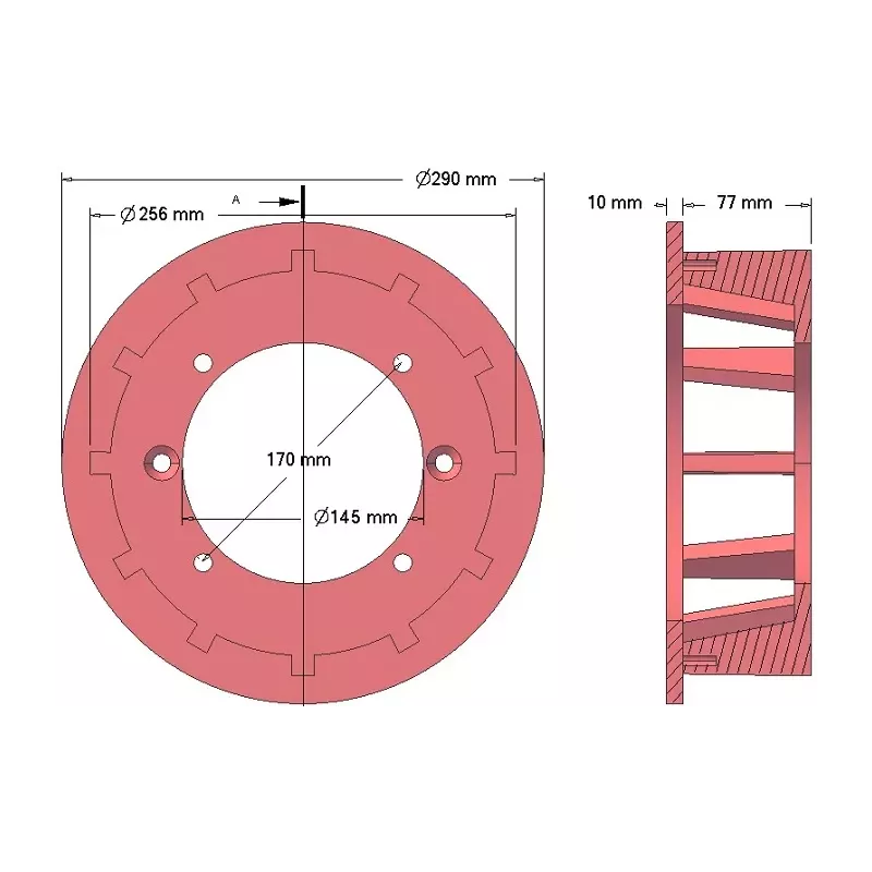 Rouleau n° 102 – rouleau d'entraînement en fonte Ø256 mm, pas 35 mm, pour machines Grimme | OEM Grimme 006.00058, 006.00638 | fabricant KiJ