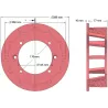 Rouleau n° 102 – rouleau d'entraînement en fonte Ø256 mm, pas 35 mm, pour machines Grimme | OEM Grimme 006.00058, 006.00638 | fabricant KiJ