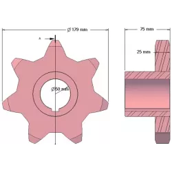Rouleau n° 222 – rouleau d'entraînement en acier Ø179 mm | OEM 1079022238 | fabricant KiJ