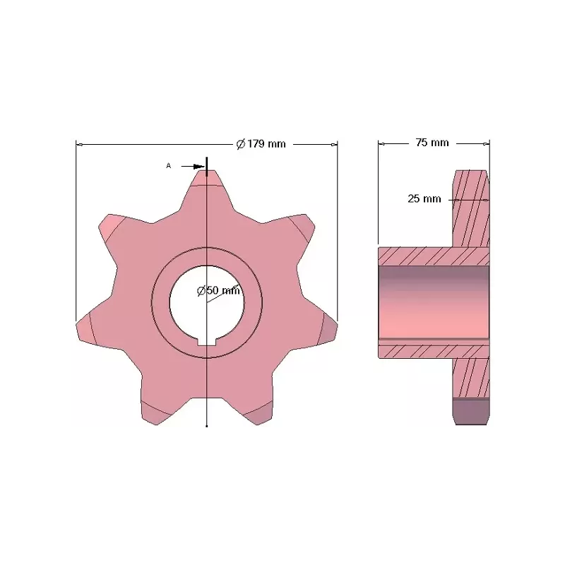 Rouleau n° 222 – rouleau d'entraînement en acier Ø179 mm | OEM 1079022238 | fabricant KiJ