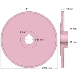 Rouleau n° 208 – rouleau de guidage en fonte Ø210 mm pour machines Grimme | OEM Grimme 006.00571, 100.32222 | fabricant KiJ