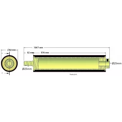 Rouleau n° 243 – rouleau racleur en acier-caoutchouc Ø92 mm pour machines Grimme | OEM Grimme 076.01899 | fabricant KiJ