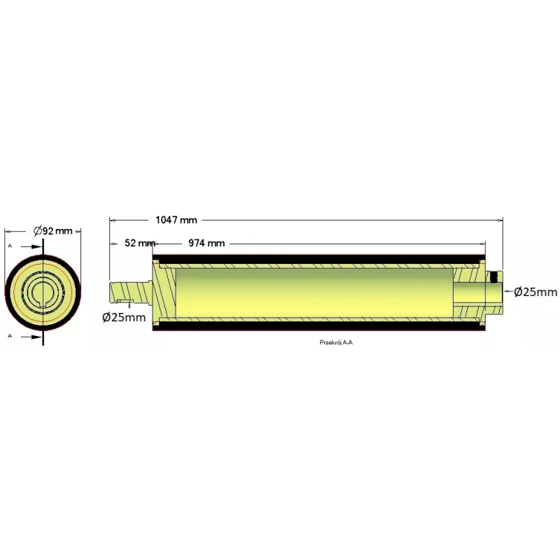 Rouleau n° 243 – rouleau racleur en acier-caoutchouc Ø92 mm pour machines Grimme | OEM Grimme 076.01899 | fabricant KiJ